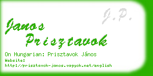 janos prisztavok business card
